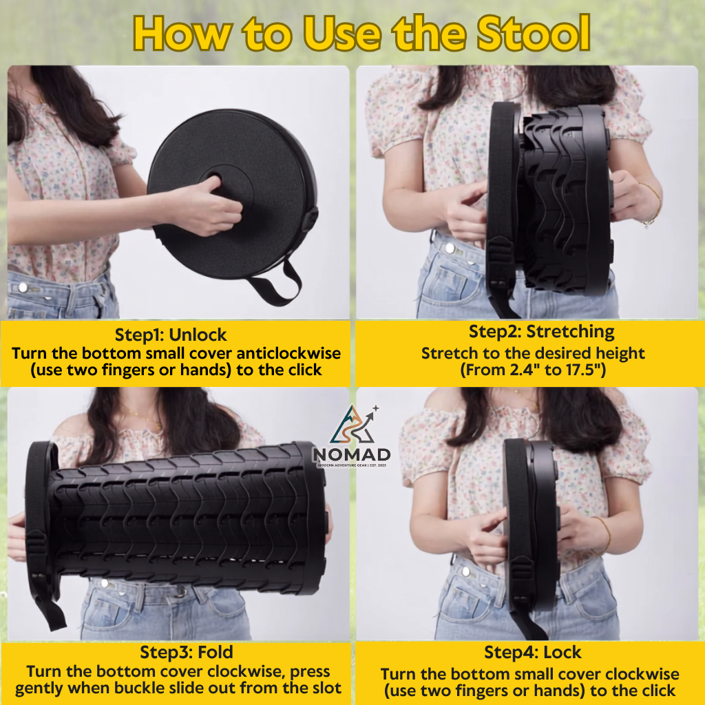 NOMAD Premium Collapsible Stool - Your Reliable Seat, Anywhere You Go
