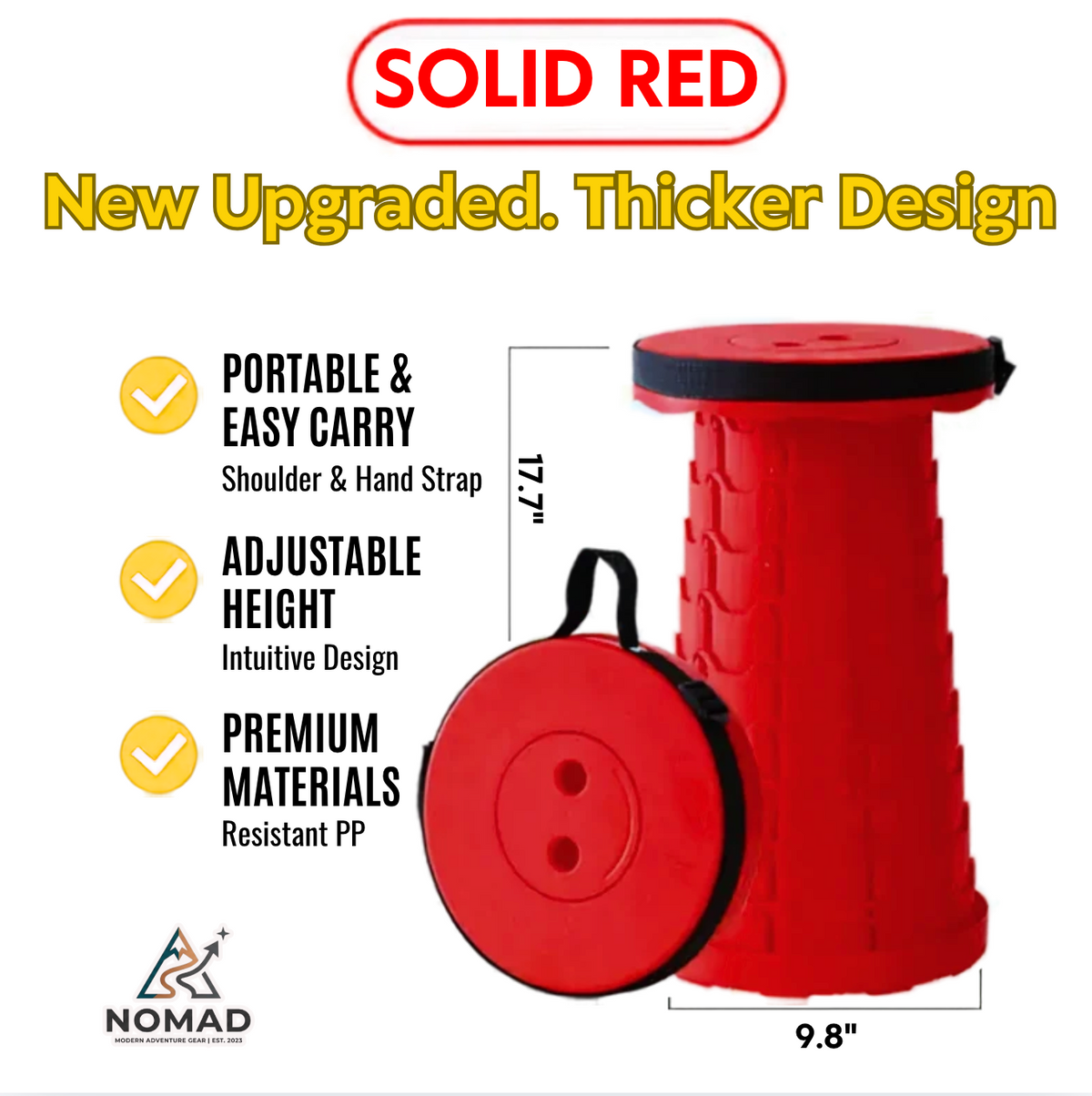 NOMAD Premium Collapsible Stool - Your Reliable Seat, Anywhere You Go