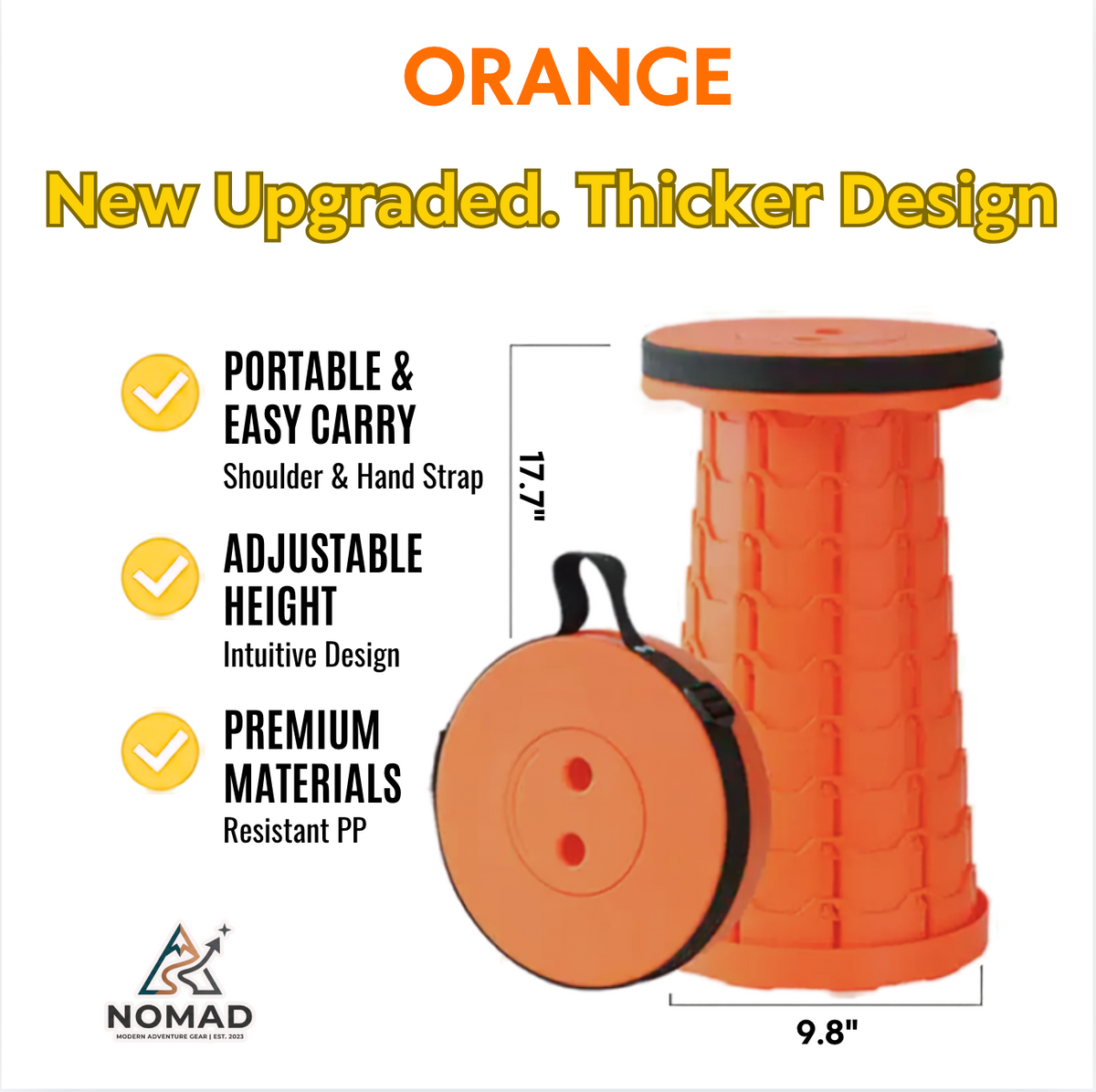 NOMAD Premium Collapsible Stool - Your Reliable Seat, Anywhere You Go