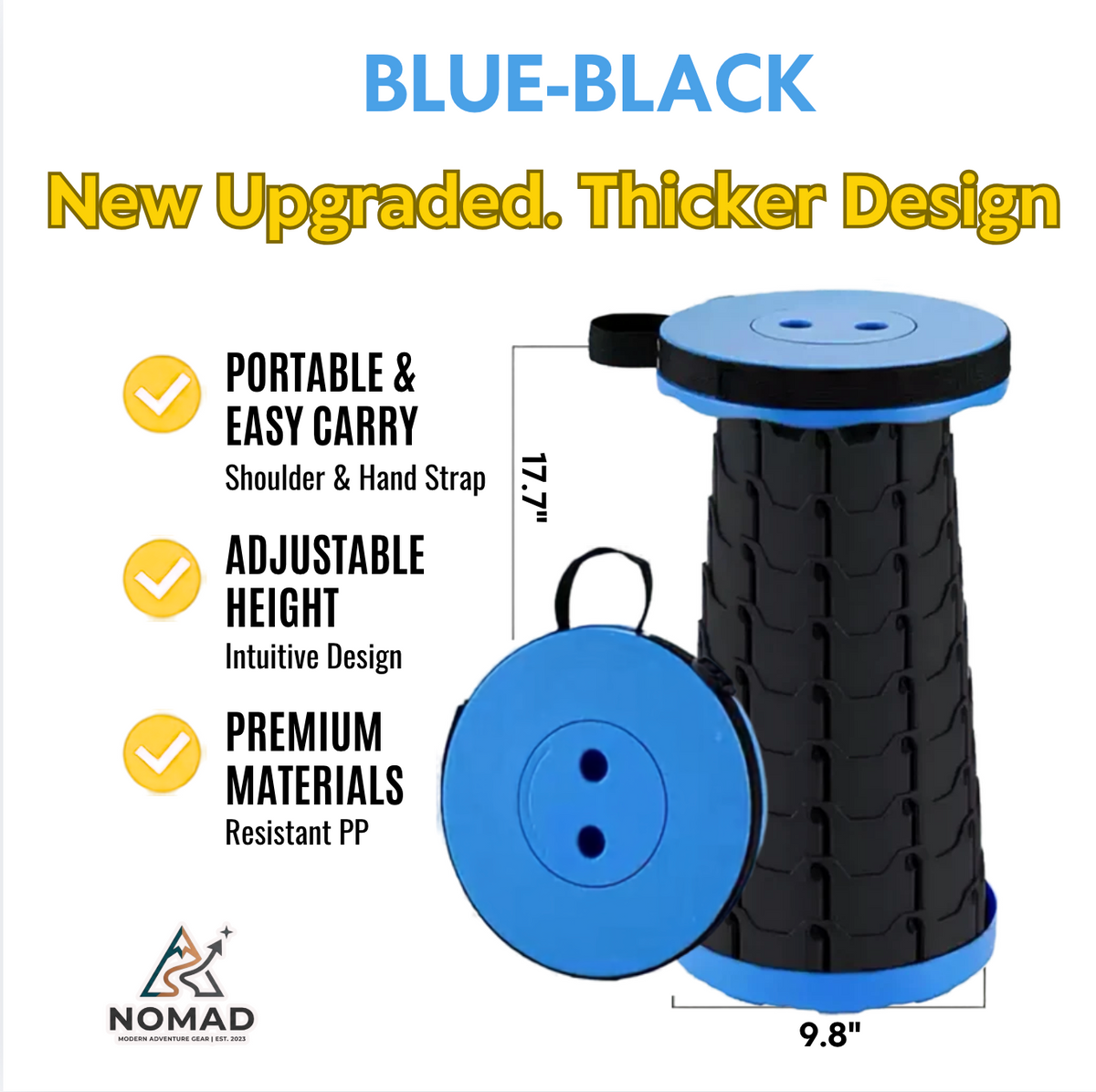 NOMAD Premium Collapsible Stool - Your Reliable Seat, Anywhere You Go