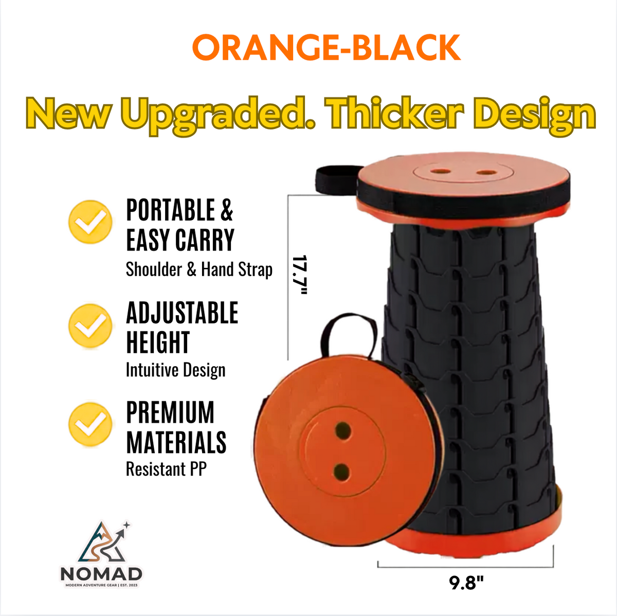NOMAD Premium Collapsible Stool - Your Reliable Seat, Anywhere You Go