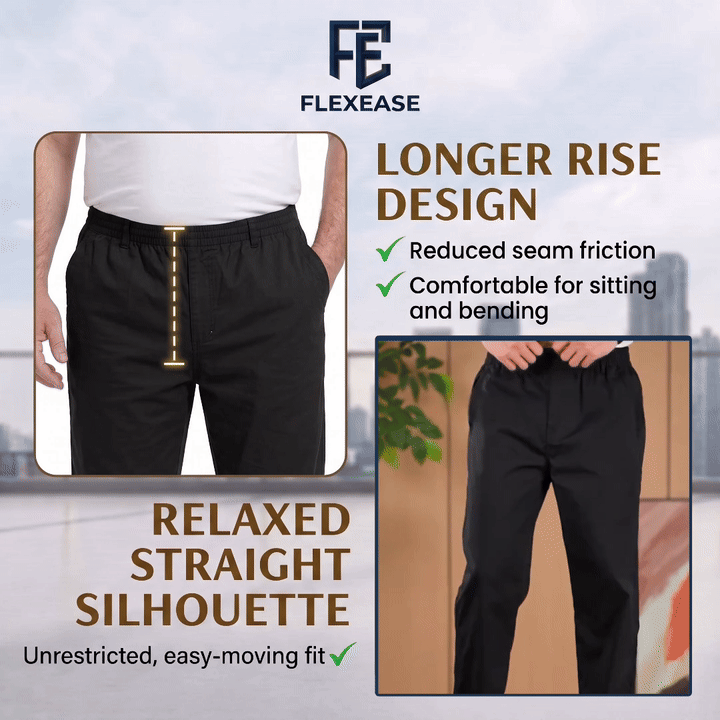 FlexEase – Men’s Elastic‑Waist Straight Leg Multi Pocket Pants