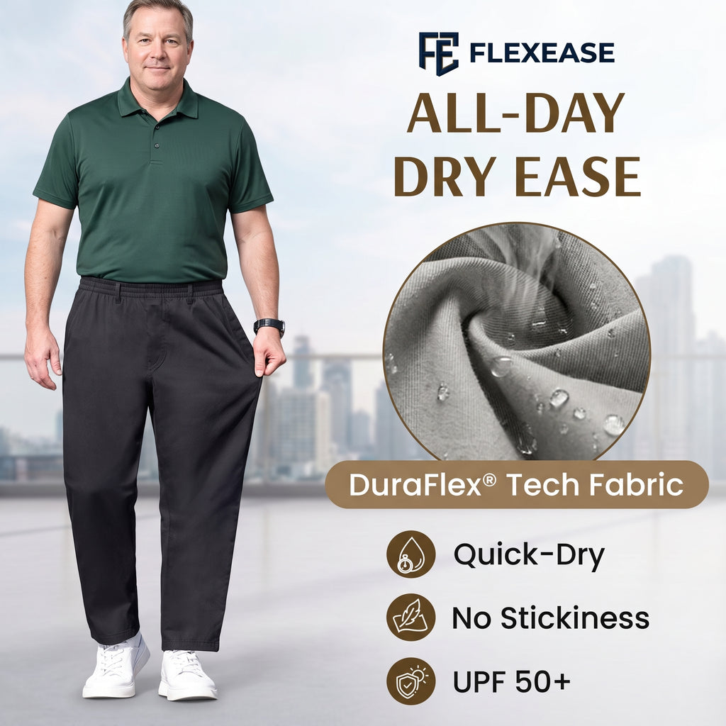 FlexEase – Men’s Elastic‑Waist Straight Leg Multi Pocket Pants