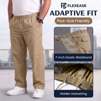 FlexEase – Men’s Elastic‑Waist Straight Leg Multi Pocket Pants