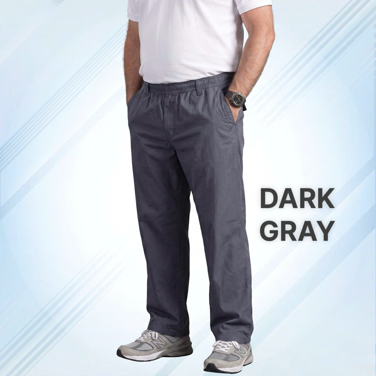 FlexEase – Men’s Elastic‑Waist Straight Leg Multi Pocket Pants