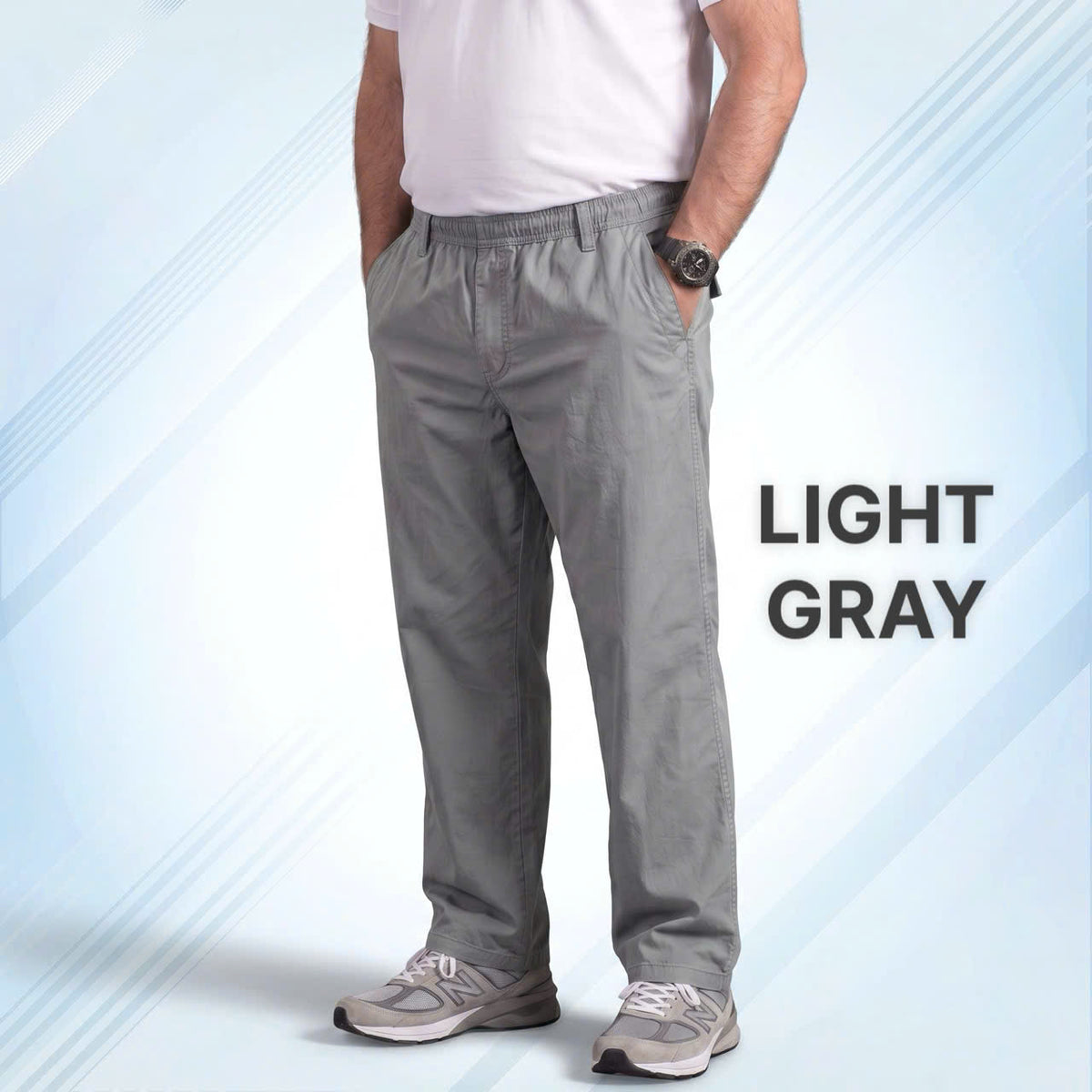 FlexEase – Men’s Elastic‑Waist Straight Leg Multi Pocket Pants
