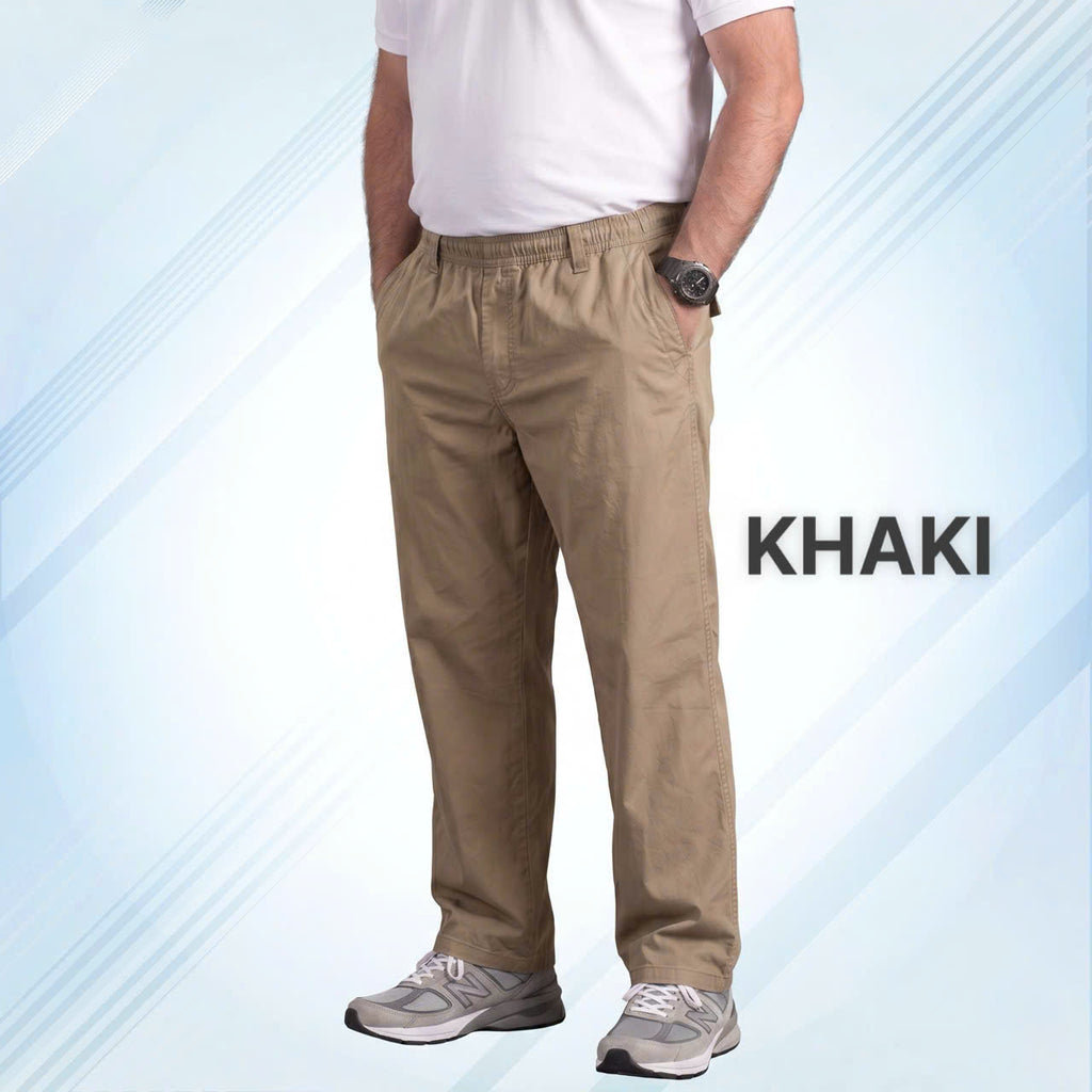 FlexEase – Men’s Elastic‑Waist Straight Leg Multi Pocket Pants