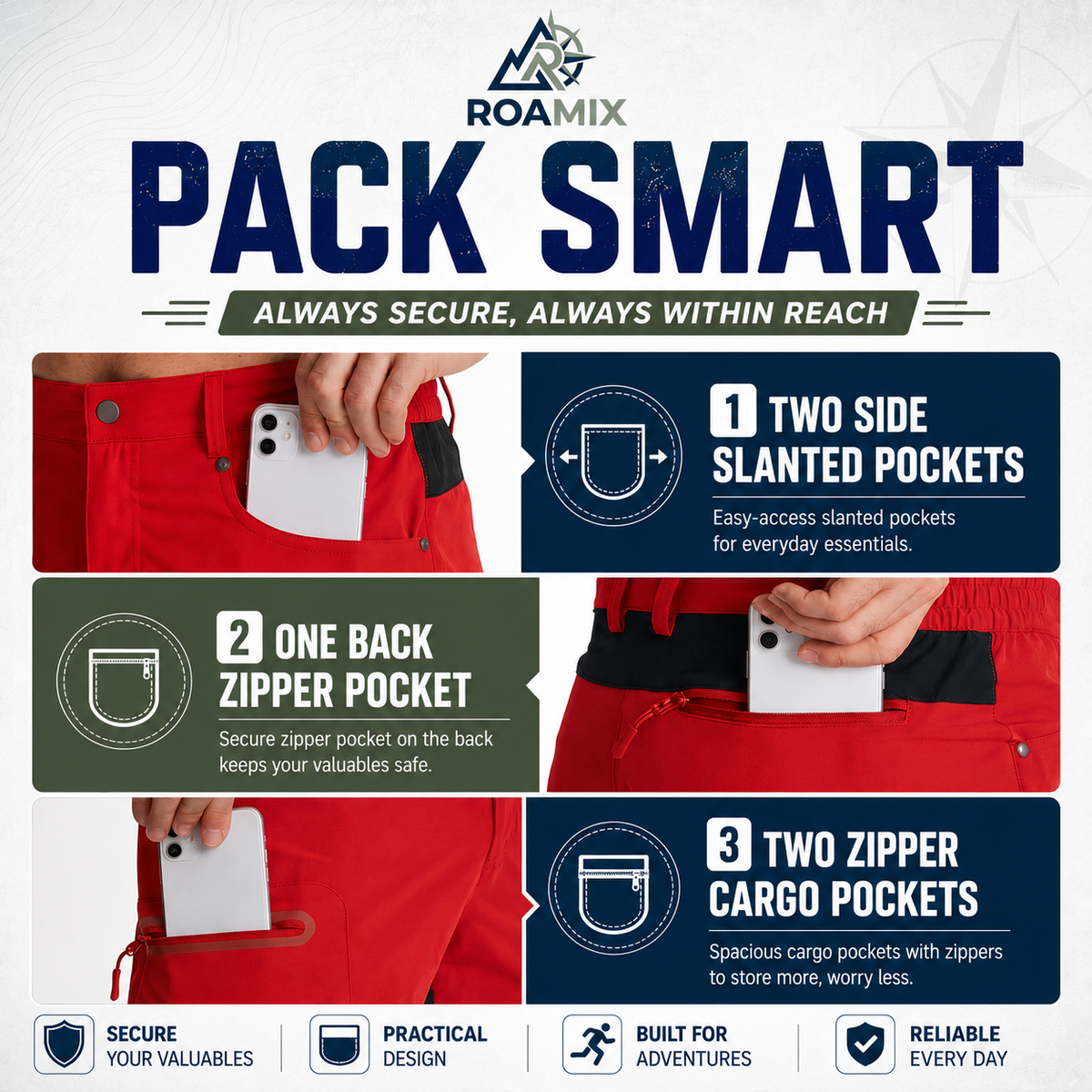 ROAMIX™ Quick-Dry Outdoor Performance Cargo Shorts